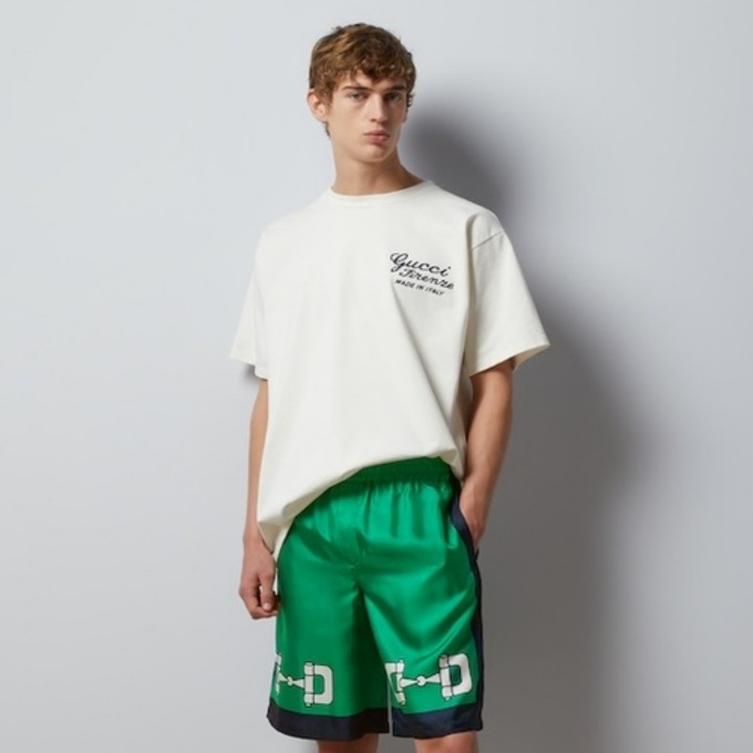 gucci firenze made in italy embroidered t-shirt